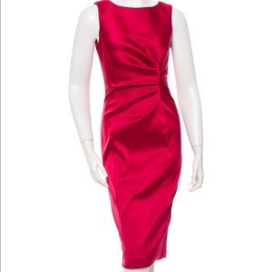 Oscar de la Renta red wool blend dress